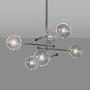 Loft Industry Modern - Glass Globe Mobile 6 Arm